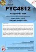 PYC4812 Assignment 2 (COMPLETE ANSWERS) 2024 (546318)- DUE 12 August 2024