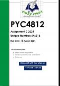 PYC4812 Assignment 2 (QUALITY ANSWERS) 2024