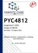 PYC4812 Assignment 2 (DETAILED ANSWERS) 2024 - DISTINCTION GUARANTEED 