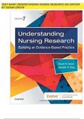 TEST BANK UNDERSTANDING NUSING RESEARCH 8th EDITION BY SUSAN GROVE