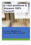 p.i test questions & Answers 100% Correct!!