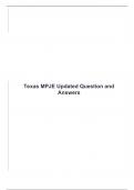 Texas MPJE Question and Answers