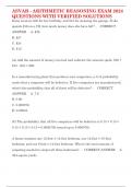 UPDATED 2024/2025 ASVAB - ARITHMETIC REASONING EXAM QUESTIONS WITH VERIFIED SOLUTIONS