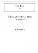 Test Bank for Precalculus Essentials 6th Edition By Robert Blitzer (All Chapters 100% Original Verified, A+ Grade)