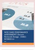 WGU D482 PERFOMANCE ASSESSMENT (Secure Network Design - D482) SCORED A+