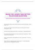 MAINE FUEL BOARD TANK SETTERRULES EXAM QUESTIONS & ANSWERS