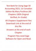 Test Bank for Using Sage 50 Accounting 2023 Canadian Edition By Mary Purbhoo