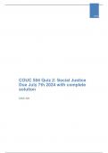 COUC 504 Quiz 2: Social Justice Due July 7th 2024 with complete solution