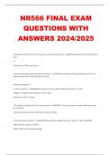 NR566 FINAL EXAM QUESTIONS WITH  ANSWERS 2024/2025