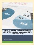 NUR 2180 Physical Assessment quiz 2 (30 OUT OF 30) Questions and Answers (100% Guaranteed Pass)