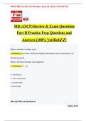 MB (ASCP) Review & Exam Questions Part II Practice Prep Questions and Answers (100% Verified️️ 