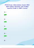 PTCB Exam Abbreviations (Latest 2024/ 2025 Update) Questions and Verified Answers| Grade A| 100% Correct 