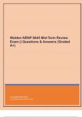 Walden NRNP 6645 Mid-Term Review Exam || Questions & Answers (Graded A+)Walden NRNP 6645 Mid-Term Review Exam || Questions & Answers (Graded A+)