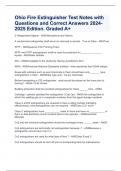 Ohio Fire Extinguisher Test Notes with Questions and Correct Answers 2024-2025 Edition. Graded A+