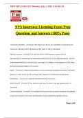 NYS Insurance Licensing Exam Prep Questions and Answers (100% Pass)