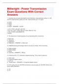 Millwright - Power Transmission Exam Questions With Correct Answers