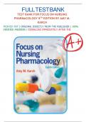 Test Bank For Focus on Nursing Pharmacology, 8th Edition by Karch, All Chapters 1-59 LATEST