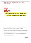 OSHA 30 section one quiz "inspections" Questions and Answers (100% Pass)