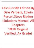 Solutions Manual For Calculus 9th Edition By Dale Varberg, Edwin Purcell,Steve Rigdon