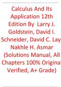 Solutions Manual For Calculus And Its Application 12th Edition By Larry J. Goldstein, David I. Schneider, David C. Lay, Nakhle H. Asmar