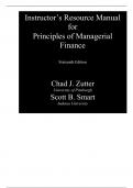 Solution Manual for Principles Of Managerial Finance 16th Edition by Chad J. Zutter, Scott Smart Included All Chapters 1-19