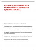 C211 WGU 2024-2025 EXAM WITH  CORRECT ANSWERS AND VERIFIED  QUESTIONS GRADED A+