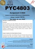 PYC4803 Assignment 2 (COMPLETE ANSWERS) 2024 (785738) - DUE 26 July 2024