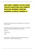 CBP EXAM 1 NEWEST ACTUAL EXAM COPLETE QUESTIONS AND CORRECT DETAILED ANSWERS (VERIFIED ANSWERS) |ALREADY GRADED A+