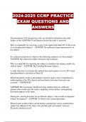 2024-2025 CCRP PRACTICE EXAM QUESTIONS AND ANSWERS