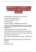 KNEWTON'S ALTA MODULE 13 EXAM WITH QUESTIONS AND ANSWERS