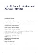 HK 100 Exam 1 Questions and Answers 2024/2025