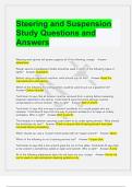 Steering and Suspension Study Questions and Answers 