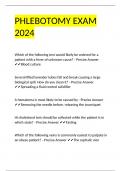 PHLEBOTOMY EXAM 2024