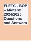 FLETC - BOP – Midterm 2024/2025 Questions and Answers