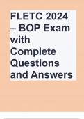 FLETC 2024 – BOP Exam with Complete Questions and Answers