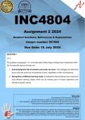 INC4804 Assignment 2 (COMPLETE ANSWERS) 2024 (557985) - DUE 15 July 2024