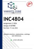 INC4804 Assignment 2 (DETAILED ANSWERS) 2024 - DISTINCTION GUARANTEED