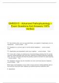   GNRS515 - Advanced Pathophysiology – Exam Questions And Answers 100% Verified.