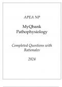 APEA NP MyQbank Pathophysiology New Completed Questions with Rationales 2024