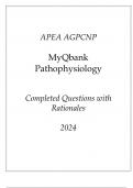 APEA AGPCNP MyQbank Pathophysiology New Completed Questions with Rationales 2024