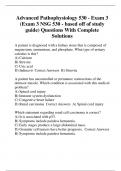 Advanced Pathophysiology 530 - Exam 3 (Exam 3 NSG 530 - based off of study guide) Questions With Complete Solutions