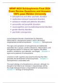 NRNP 6635 Schizophrenia Final 2024 Exam Review Questions and Answers 100% pass Walden University