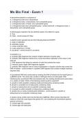 Mo Bio Final - Exam 1 Complete Questions and Verified Answers A+ Level