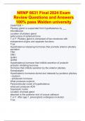 NRNP 6631 Final 2024 Exam Review Questions and Answers 100% pass Walden university