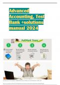 Advanced Accounting, Test Bank +solutions manual 2024