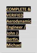 COMPLETE & VERIFIED Aerodynamic Engineer John J. Bertin, Michael L.Smith STUDY GUIDE