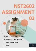 NST2602 ASSIGNMENT 3 ( DETAILED SOLUTIONS)     SUBMISSIOM DATE  16   JULY 2024