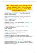 CPN Certified Pediatric Nurse PNCB Nurse Builders 2024 Exam Review Questions and Answers 100% Pass Vanderbilt University