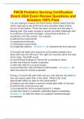 PNCB Pediatric Nursing Certification Board 2024 Exam Review Questions and Answers 100% Pass