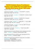 PNCB Pediatric Nurse Practitioner - Primary Care CPNP-PC Final 2024 Exam Review Quiz Study Guide 100% pass